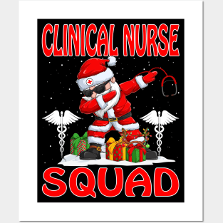 Christmas Clinical Nurse Squad Reindeer Pajama Dabing Santa Posters and Art